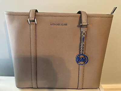 #ad Michael Kors Sady Top Zip Large Functional Leather Tote Bag Gray