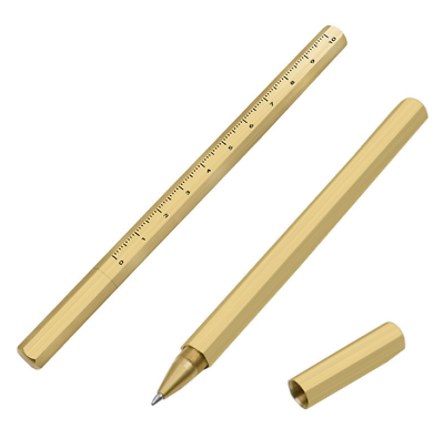 #ad 1pcs Retro Brass With scale Metal Pen Gift Six sided Pen Luxury Pen For Writing