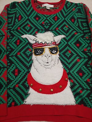#ad Jolly Sweaters Christmas Sweater Men Large Ugly Llama Sunglasses pullover