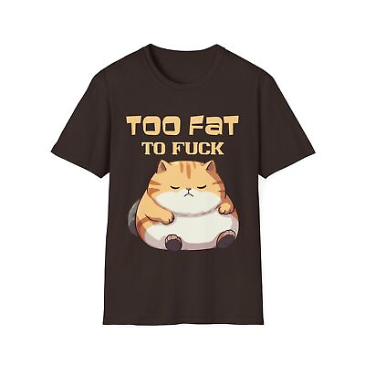 #ad Too Fat Funny Cat Graphic Tee