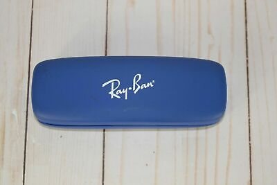 #ad Ray Ban Blue Hinged Hard Case W red Velour Inside Kids Glasses Case