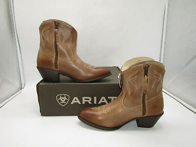 #ad Ariat Womens Darlin Western Ankle Boots Burnt Sugar Brown Size 9.5