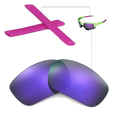 #ad New Walleva Polarized Purple Lenses And Purple Earsocks For Oakley Jawbone