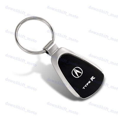 #ad Acura Type R Tear Drop Authentic Black Key Fob Keyring Keychain Tag Honda