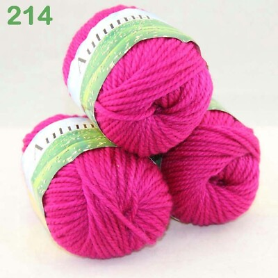 #ad AIPYARN Sale 3BallsX50g Chunky Warm Wool Velvet Rug Shawl Hand Knitting Yarn 214