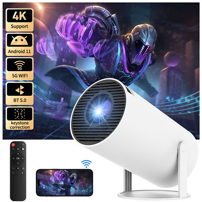 #ad Smart 5G WiFi Projector Android 1080P Portable Bluetooth Beamer Home Projector