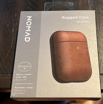 #ad NEW Nomad Rugged Case for Apple Airpods 1 amp; 2 Gen Rustic Brown Leather
