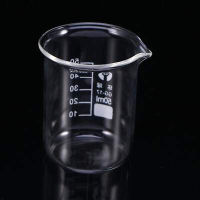 #ad 50 ML Measuring Cup Beaker Glass Equipment Graduated Cylinder Liquid Cups $9.49