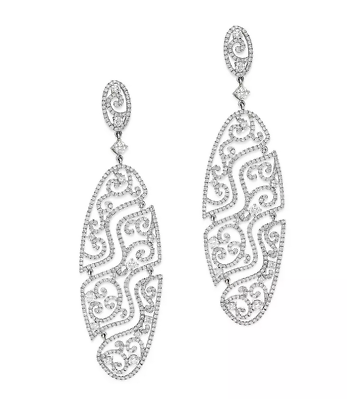 #ad Modern Filigree Dangle Style 4.45CT White Clear Cubic Zirconia Wedding Earrings