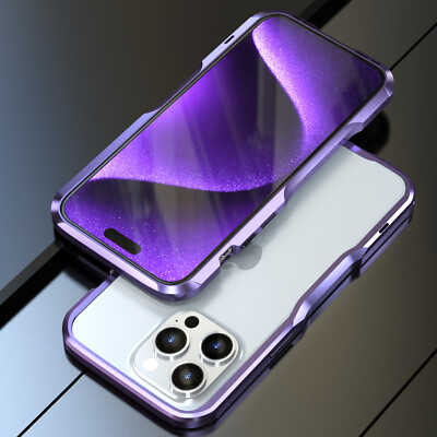#ad For iPhone 15 Pro Max 15 Pro 15 Plus Aluminum Bumper Metal Frame Shockproof Case