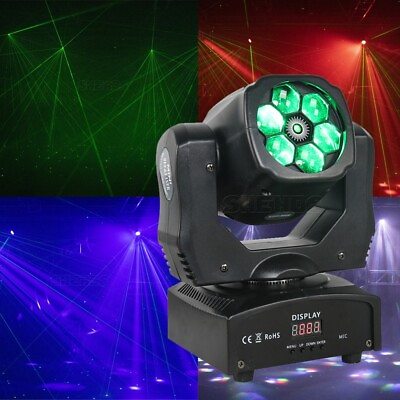 #ad SHEHDS 6x15w LED Beam Wash Laser RGBW Moving Head Effects Lighting KTV Wedding