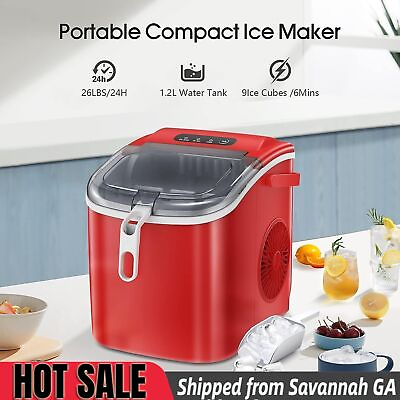 #ad 26Lbs 24H Ice Maker CountertopProtable Ice Maker Self Cleaning from GA 31405