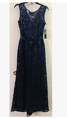 #ad Betsy amp; Adam Lace Prom Dress 4 New with Tags Evening Gorgeous Formal Navy $155.00