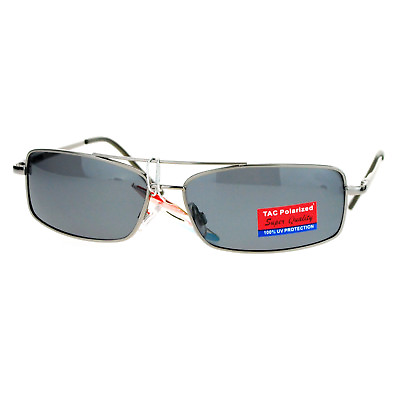 #ad Mens Polarized Sunglasses Thin Lite Metal Frame Spring Hinge Comfort Eyewear