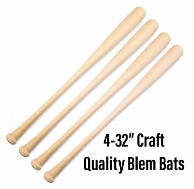 #ad 4 32” CRAFT QUALITY Wooden Blem Baseball Bats Free Shipping