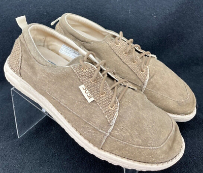 #ad Hey Dude Conway Brown Canvas Lightweight Lace Up Sneaker Shoes Men#x27;s US 12