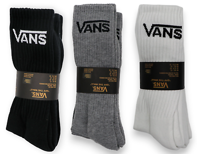 #ad VANS Socks Large 3 Pairs Classic Off the Wall Cotton Crew Socks