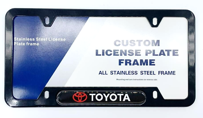 #ad Black powder coated license plate frame Toyota