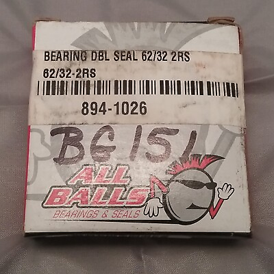 #ad NEW GENUINE ALL BALLS 62 32 2RS Radial Ball Bearing 32X65X17 UNIVERSAL PART