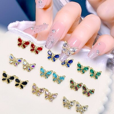 #ad Crystal Butterfly Nail Metal Fashion Rhinestones Jewellery Decor DIY Accessories