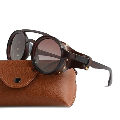 #ad men Glasses Sunglasses Polarized Retro Round Windproof Vintage Shield