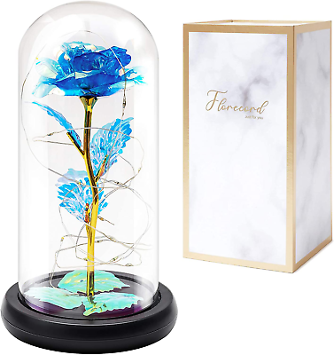 #ad Beauty and the Beast Rose Gift Enchanted Colorful Led Galaxy Crystal Rose Flower