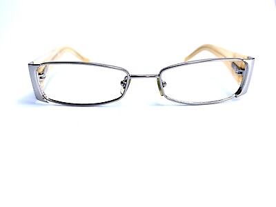 #ad Dolce amp; Gabbana Silver Beige Metal Rectangle Eyeglasses DG5049 277 51 17 130