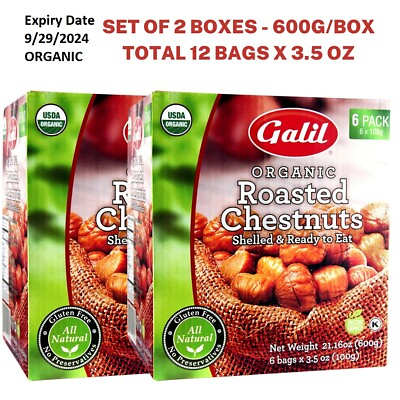 #ad 2 BOX ORGANIC Roasted Chestnuts Shelled amp; Ready to Eat 3.5oz x12 packs 1200g