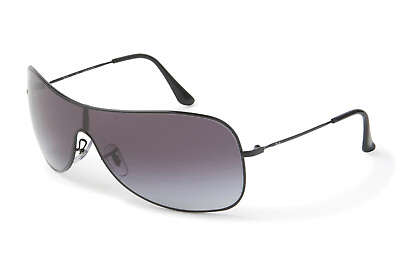 #ad New $156 Ray Ban Sunglasses RB3211 002 8g Black Grey Gradient Dark Blue Lenses