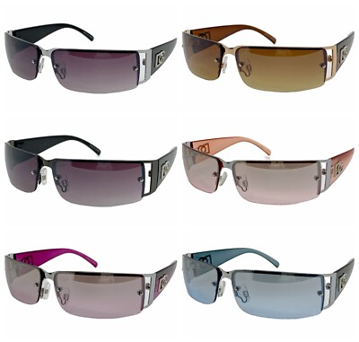 #ad Womens Wrap Rimless Designer Fashion Sunglasses Oval Retro Shades #7085