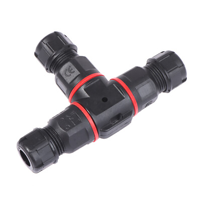 #ad IP68 Waterproof connector T Shape 3 Pin 250V 24A Cable Wire Gland Sleeve conn HF $8.16