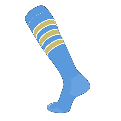 #ad TCK Elite Baseball Football Long Striped Socks D Baby Blue White Vegas Gold