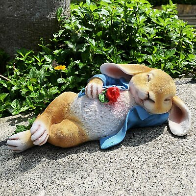 #ad Garden Bunny Statue Rabbit Fantasy Animal Outdoor Home Decor Figurine Ornaments