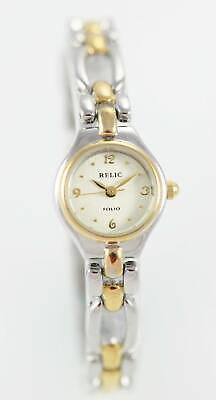 #ad Relic Womens Watch Stainless Silver Gold Steel Water Resistant Champagne Quartz