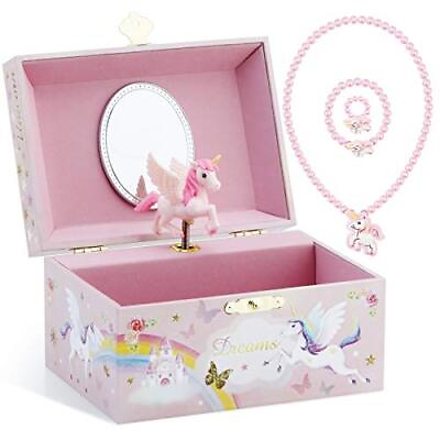 #ad Musical Jewelry Glitter Storage Box and Jewelry Set for Little Girls with Spinni