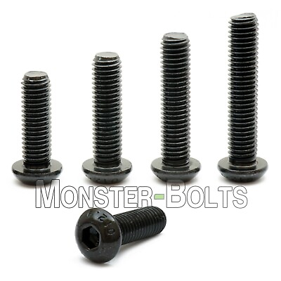 #ad M4 Button Head Socket Cap Screws 12.9 Steel w Black Ox ISO 7380 0.70 Coarse $5.25