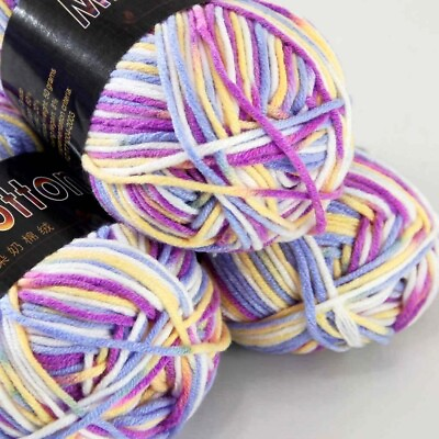 #ad Luxurious New 3ballsx50g Cotton Soft Baby Hand dyed Socks Scarf Knitting Yarn 11