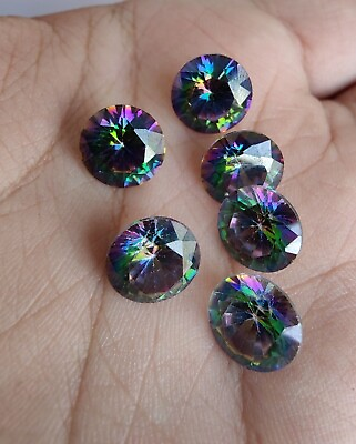 #ad NATURAL MYSTIC TOPAZ FACETED CUT ROUND SHAPE CALIBRATED LOOSE GEMSTONES 6 12mm $4.55