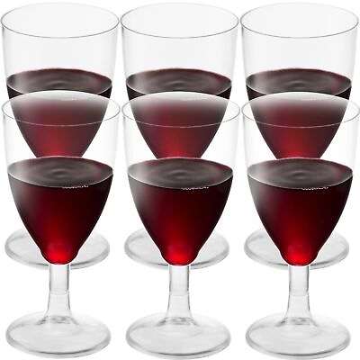 #ad JoyServe Bulk 7 oz Plastic Disposable Wine Glasses Pack of 24 Clear BPA F...