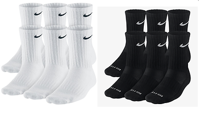 #ad Nike Everyday Plus Cushioned Training Socks 1 2 3 OR 6 PAIRS WHITE OR BLACK