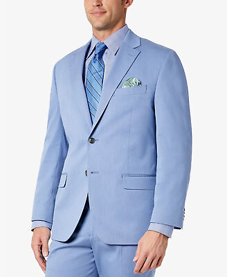 #ad Sean John Men#x27;s Classic Fit Solid Suit Jacket Light Blue 40R