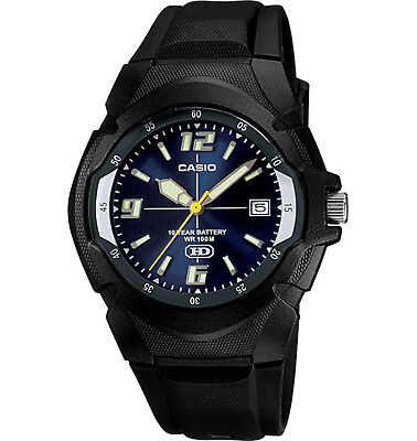 #ad Casio Men#x27;s Quartz Black Date Indicator 10 Year Battery 41mm Watch MW600F 2AV