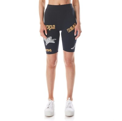 #ad New Kappa Authentic Graphik Teresa Bike Shorts Black 60738 JTHD Womens Medium