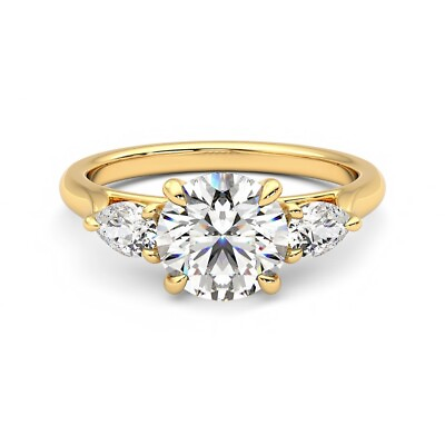 #ad Engagement Diamond Ring Lab Created IGI GIA Certified 14k Yellow Gold 1.40 Carat