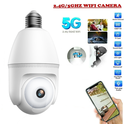 #ad 5G Wifi E27 Bulb Light Camera Auto Tracking Smart Camera Security Protection