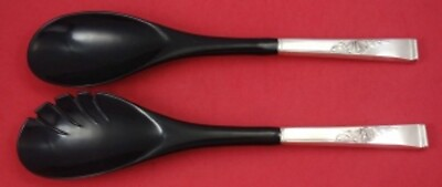 #ad Classic Rose by Reed and Barton Sterling Silver Salad Serving Set HHWS w Ebony