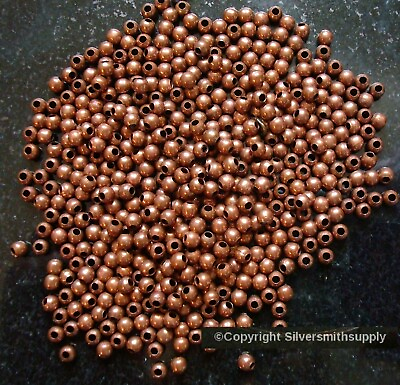 #ad 500 Ant Copper plated metal 3mm smooth round spacer beads filler beads FPB216