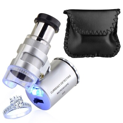 #ad 60X Magnifying Magnifier Jeweler Eye Jewelry Loupe Loop Led Light