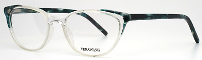 #ad VERA WANG V569 EM Emerald Clear Womens Cat Eye Eyeglasses 51 17 140 B:36