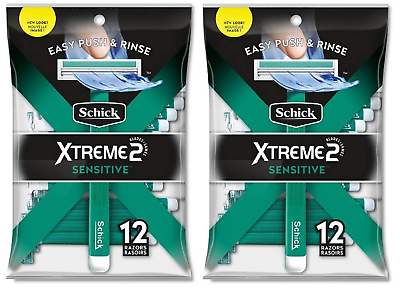 #ad Schick Xtreme2 ST2 Sensitive Disposable Razors 24 Count
